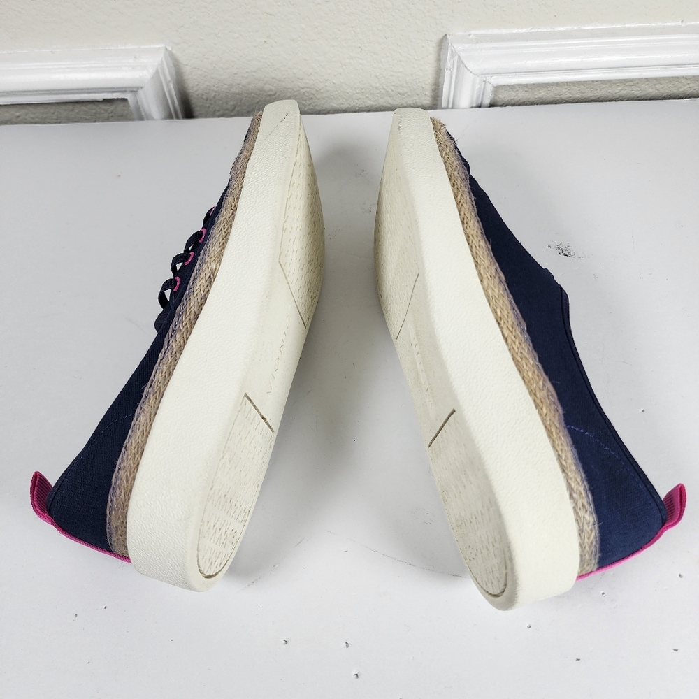 Vionic Jovie Ionic Casual Canvas Slip-On Sneakers Blue Pink Size 5 - Picture 12 of 12
